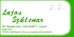 lajos szklenar business card